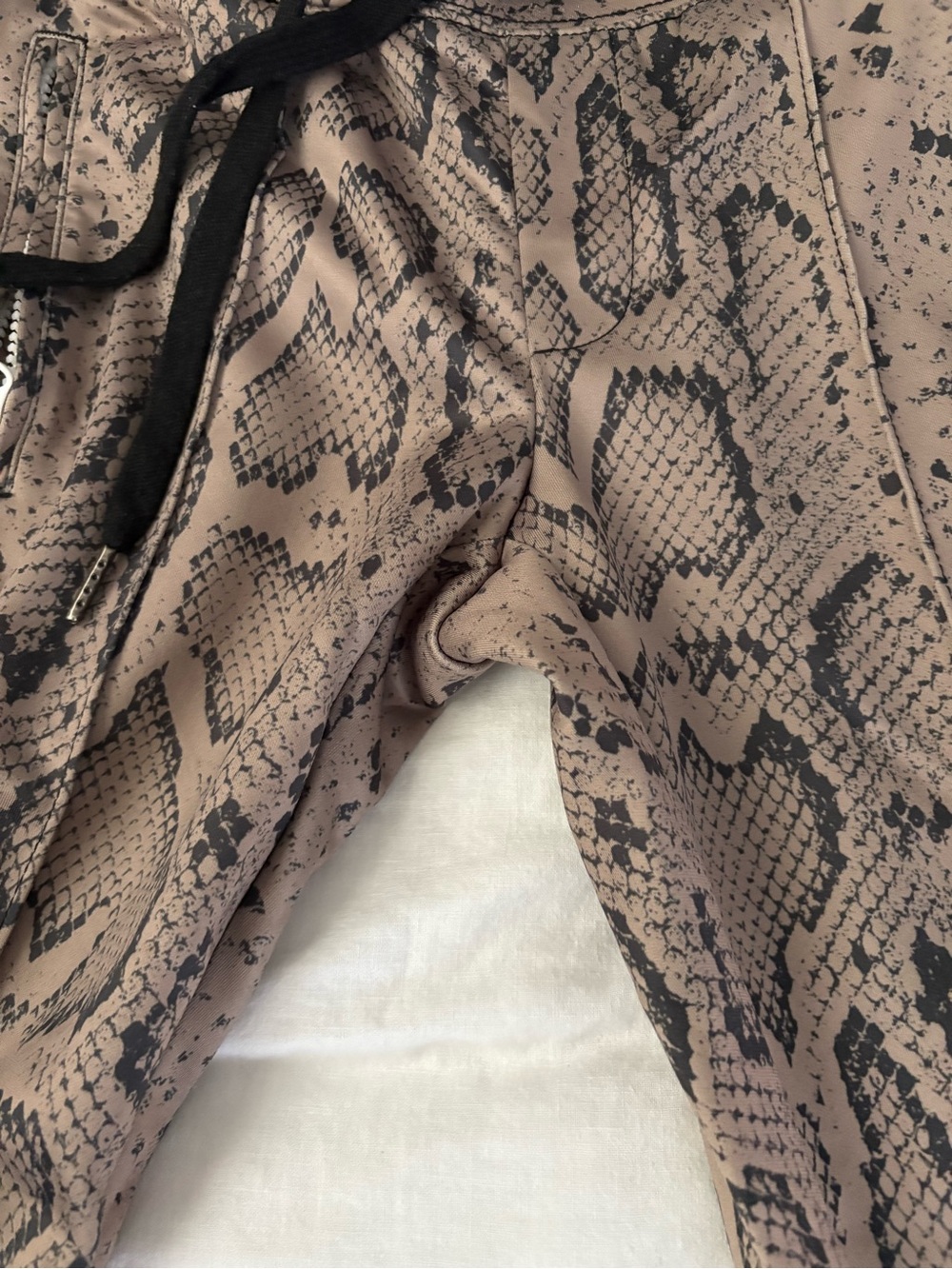 Pam & Gela Petite Snake Print Cigarette Track Pant Zippers stripes - Picture 4 of 10